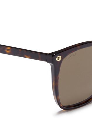 Detail View - Click To Enlarge - GUCCI - GG logo tortoiseshell acetate square sunglasses