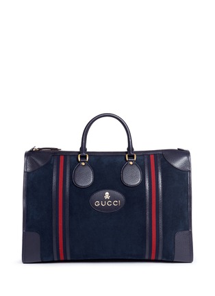 Main View - Click To Enlarge - GUCCI - Web trim suede duffle bag