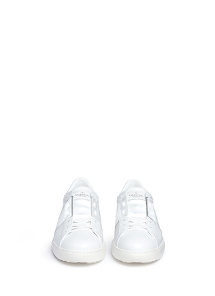 Front View - Click To Enlarge - VALENTINO GARAVANI - 'Rockstud' colourblock leather sneakers