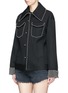 Front View - Click To Enlarge - JINNNN - Beaded waffle effect natte jacket