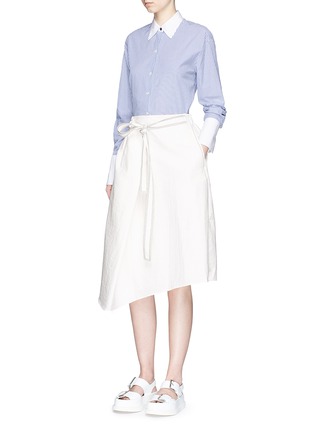 Figure View - Click To Enlarge - FFIXXED STUDIOS - Tie waist textured wrap skirt