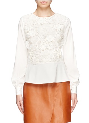 Main View - Click To Enlarge - TORY BURCH - Isabel guipure lace long-sleeve top