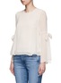 Front View - Click To Enlarge - TOPSHOP - Tie flute sleeve chiffon top