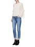Figure View - Click To Enlarge - TOPSHOP - Tie flute sleeve chiffon top