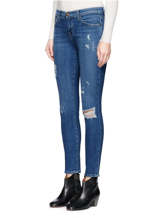 Front View - Click To Enlarge - CURRENT/ELLIOTT - 'The Stiletto' skinny fit distressed jeans