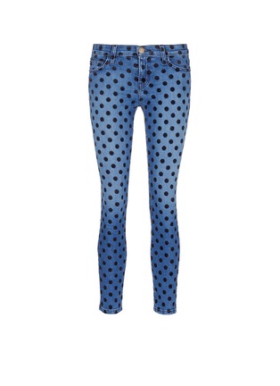 Main View - Click To Enlarge - CURRENT/ELLIOTT - 'The Stiletto' flocked polka dot jeans