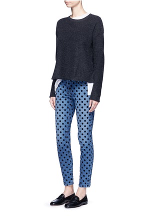 Figure View - Click To Enlarge - CURRENT/ELLIOTT - 'The Stiletto' flocked polka dot jeans