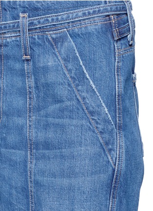 Detail View - Click To Enlarge - CURRENT/ELLIOTT - 'The Chore' belted cropped wide leg denim pants
