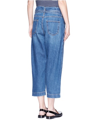 Back View - Click To Enlarge - CURRENT/ELLIOTT - 'The Chore' belted cropped wide leg denim pants