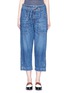 Main View - Click To Enlarge - CURRENT/ELLIOTT - 'The Chore' belted cropped wide leg denim pants