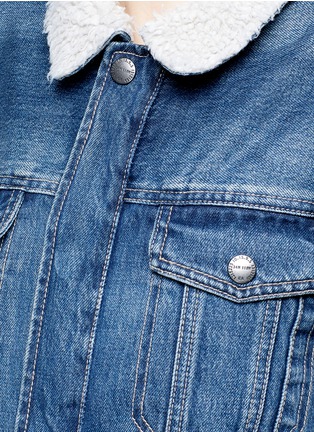 Detail View - Click To Enlarge - CURRENT/ELLIOTT - 'The Zip Hendrix' faux shearling denim jacket