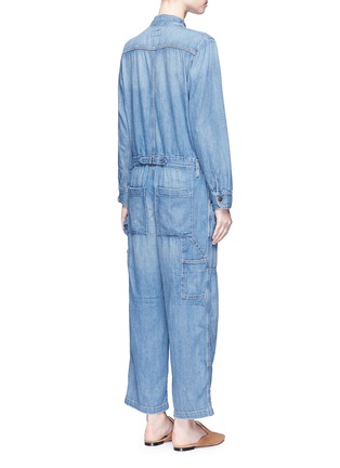 Back View - Click To Enlarge - CURRENT/ELLIOTT - 'The Janitor' cropped leg denim coveralls