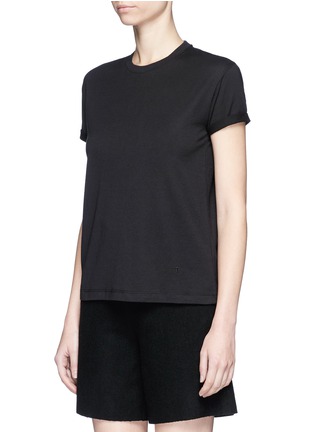 Front View - Click To Enlarge - T BY ALEXANDER WANG - Logo embroidered cotton T-shirt