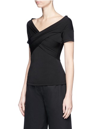 Front View - Click To Enlarge - T BY ALEXANDER WANG - Crossover front jersey top
