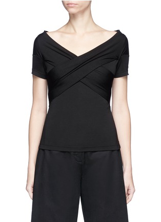 Main View - Click To Enlarge - T BY ALEXANDER WANG - Crossover front jersey top
