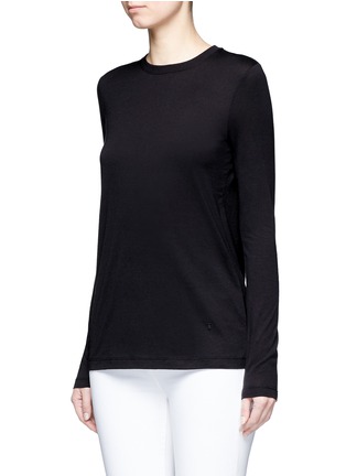 Front View - Click To Enlarge - T BY ALEXANDER WANG - Logo embroidered long sleeve cotton T-shirt