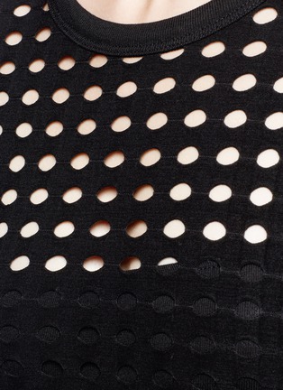 Detail View - Click To Enlarge - T BY ALEXANDER WANG - Circular hole jacquard jersey dress
