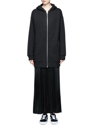 Main View - Click To Enlarge - T BY ALEXANDER WANG - Double layer zip hoodie