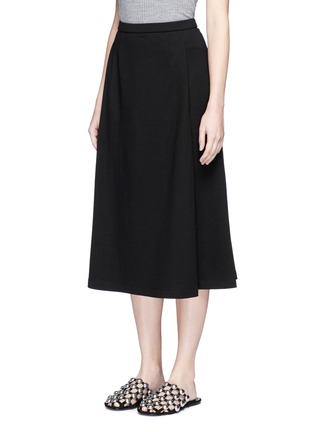 Front View - Click To Enlarge - T BY ALEXANDER WANG - Jersey midi A-line skirt