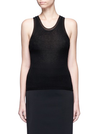 Main View - Click To Enlarge - T BY ALEXANDER WANG - Scoop neck rib knit racerback tank top