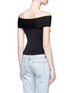 Back View - Click To Enlarge - T BY ALEXANDER WANG - Off-shoulder rib knit top