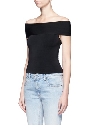 Front View - Click To Enlarge - T BY ALEXANDER WANG - Off-shoulder rib knit top