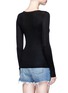 Back View - Click To Enlarge - T BY ALEXANDER WANG - Scoop neck rib knit long sleeve top