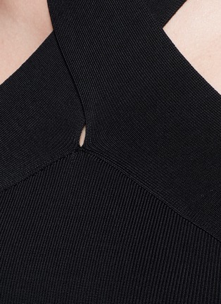 Detail View - Click To Enlarge - T BY ALEXANDER WANG - Wraparound halterneck rib knit dress