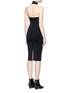 Back View - Click To Enlarge - T BY ALEXANDER WANG - Wraparound halterneck rib knit dress