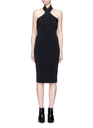 Main View - Click To Enlarge - T BY ALEXANDER WANG - Wraparound halterneck rib knit dress