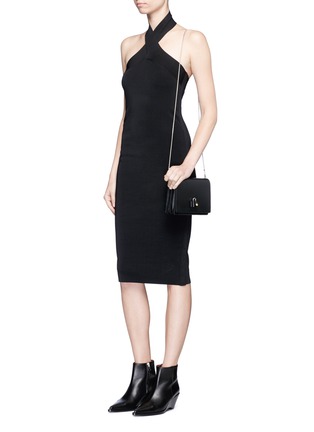 Figure View - Click To Enlarge - T BY ALEXANDER WANG - Wraparound halterneck rib knit dress