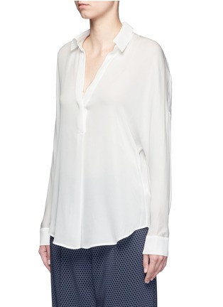 Front View - Click To Enlarge - VINCE - Shirred back yoke georgette blouse