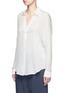 Front View - Click To Enlarge - VINCE - Shirred back yoke georgette blouse