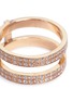 Detail View - Click To Enlarge - REPOSSI - 'Berbère' diamond 18k rose gold double row phalanx ring
