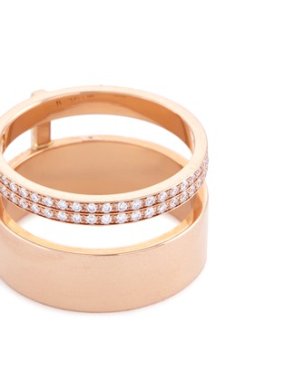 Detail View - Click To Enlarge - REPOSSI - 'Berbére Module' diamond pavé 18k rose gold two row ring