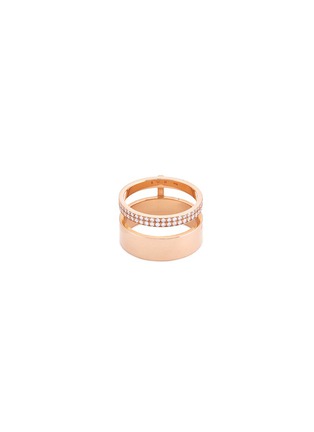 Main View - Click To Enlarge - REPOSSI - 'Berbére Module' diamond pavé 18k rose gold two row ring