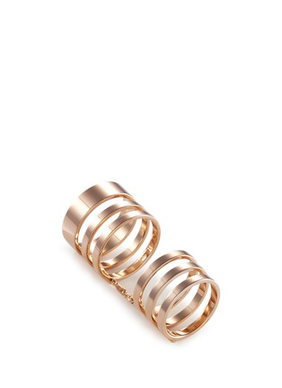 Figure View - Click To Enlarge - REPOSSI - 'Berbère Module' 18k rose gold six row linked ring