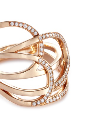 Detail View - Click To Enlarge - REPOSSI - 'La Ligne C' diamond 18k rose gold ring