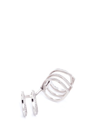 Detail View - Click To Enlarge - REPOSSI - 'Antifer' diamond pavé 18k white gold six row linked ring