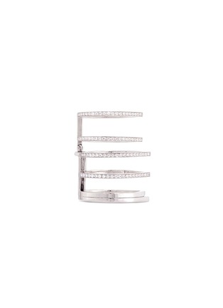 Figure View - Click To Enlarge - REPOSSI - 'Antifer' diamond pavé 18k white gold six row linked ring
