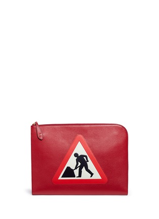 Main View - Click To Enlarge - ANYA HINDMARCH - 'Men at Work' leather document case