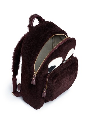 Detail View - Click To Enlarge - ANYA HINDMARCH - 'Ghost' mini shearling backpack