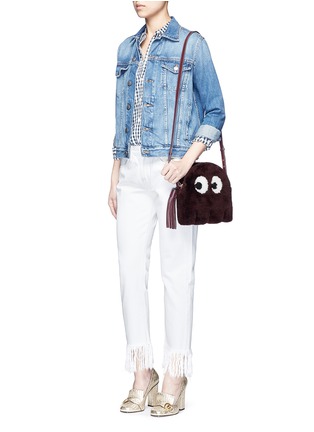 Figure View - Click To Enlarge - ANYA HINDMARCH - 'Ghost' shearling crossbody bag