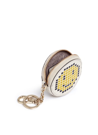 Detail View - Click To Enlarge - ANYA HINDMARCH - 'Pixel Smiley' embossed leather coin pouch