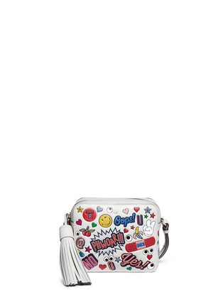 Main View - Click To Enlarge - ANYA HINDMARCH - 'All Over Sticker' embossed leather crossbody bag