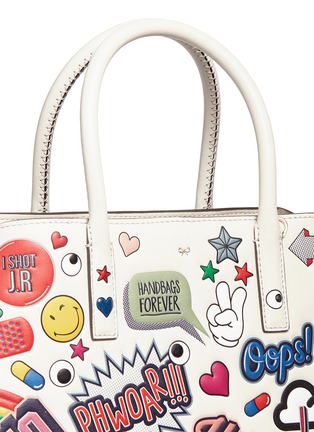 Detail View - Click To Enlarge - ANYA HINDMARCH - 'All Over Stickers Small Featherweight Ebury' leather tote