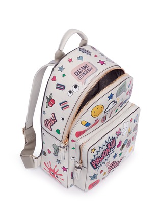 Detail View - Click To Enlarge - ANYA HINDMARCH - 'All Over Sticker' mini embossed leather backpack