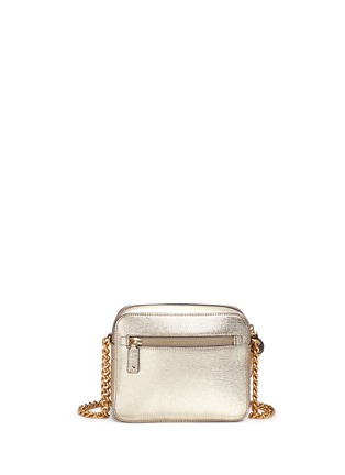 Back View - Click To Enlarge - ANYA HINDMARCH - 'Eyes' embossed metallic leather crossbody bag