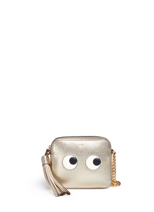 Main View - Click To Enlarge - ANYA HINDMARCH - 'Eyes' embossed metallic leather crossbody bag