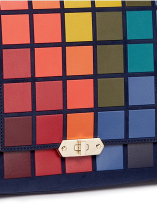 Detail View - Click To Enlarge - ANYA HINDMARCH - 'Pixels Bathurst' patchwork suede satchel